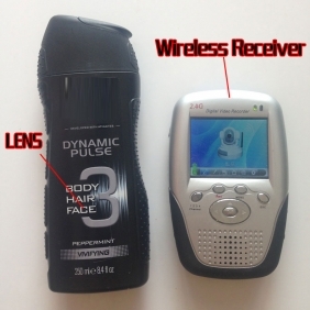 HD Spy Camera Black Men's Shower Gel Mini Secret Pinhole Camera Wireless 2.4GHZ Motion Detection Recorder
